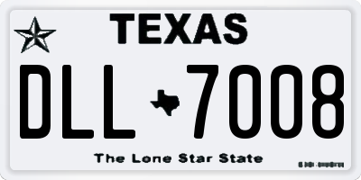 TX license plate DLL7008