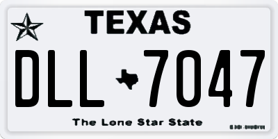 TX license plate DLL7047