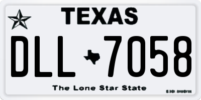 TX license plate DLL7058