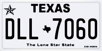 TX license plate DLL7060