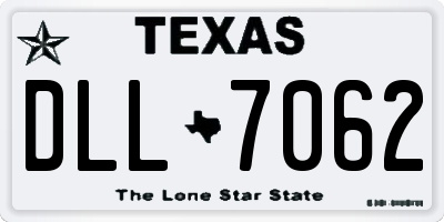 TX license plate DLL7062