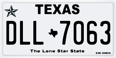 TX license plate DLL7063