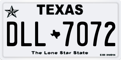 TX license plate DLL7072