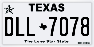 TX license plate DLL7078