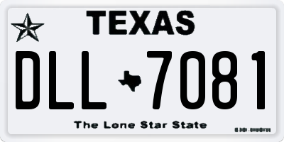 TX license plate DLL7081