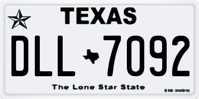 TX license plate DLL7092