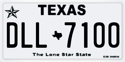 TX license plate DLL7100