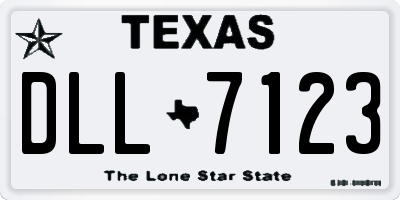 TX license plate DLL7123
