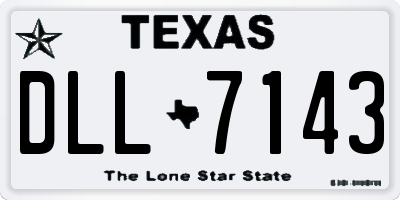 TX license plate DLL7143