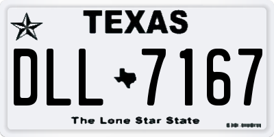 TX license plate DLL7167