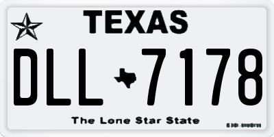 TX license plate DLL7178