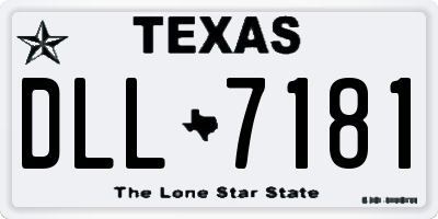 TX license plate DLL7181