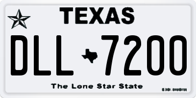 TX license plate DLL7200