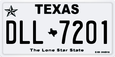 TX license plate DLL7201