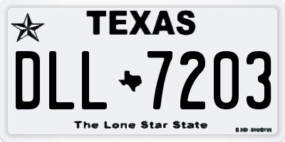 TX license plate DLL7203