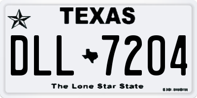 TX license plate DLL7204