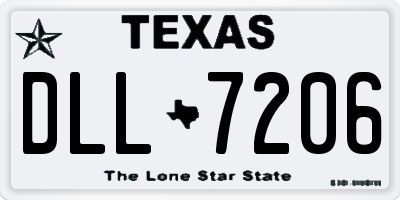 TX license plate DLL7206