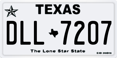 TX license plate DLL7207