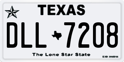 TX license plate DLL7208