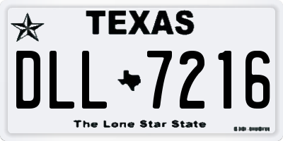 TX license plate DLL7216