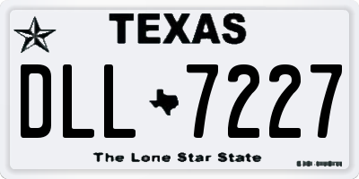 TX license plate DLL7227