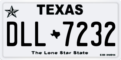 TX license plate DLL7232