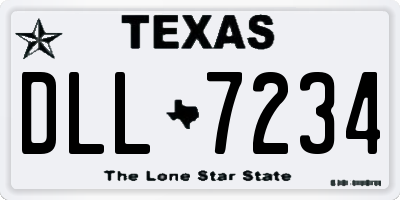 TX license plate DLL7234