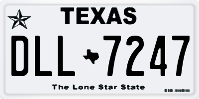 TX license plate DLL7247