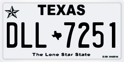 TX license plate DLL7251