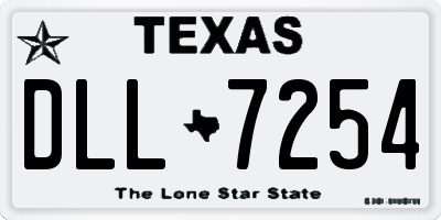 TX license plate DLL7254