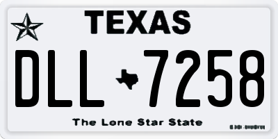 TX license plate DLL7258