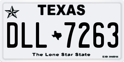 TX license plate DLL7263