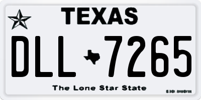 TX license plate DLL7265