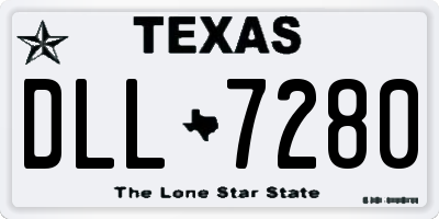 TX license plate DLL7280