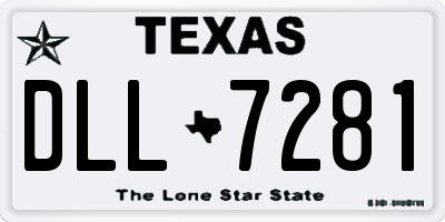 TX license plate DLL7281