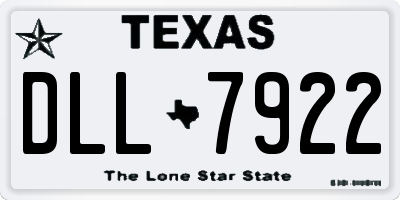 TX license plate DLL7922