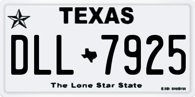 TX license plate DLL7925