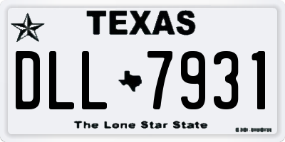 TX license plate DLL7931