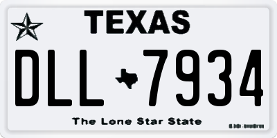 TX license plate DLL7934