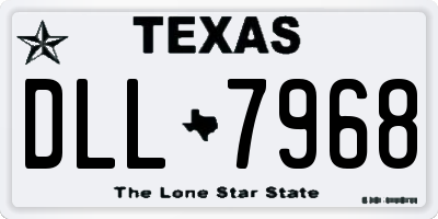 TX license plate DLL7968