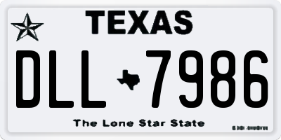 TX license plate DLL7986