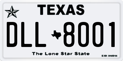 TX license plate DLL8001