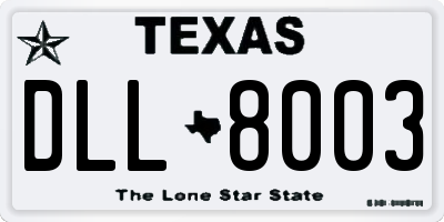 TX license plate DLL8003