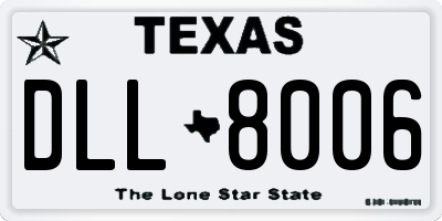 TX license plate DLL8006