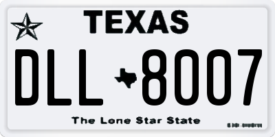 TX license plate DLL8007