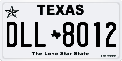 TX license plate DLL8012