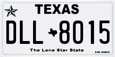 TX license plate DLL8015