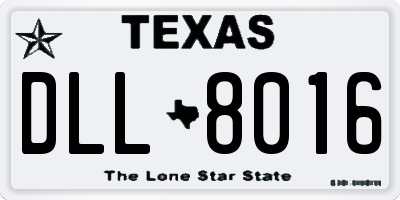 TX license plate DLL8016
