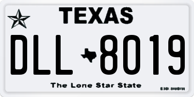 TX license plate DLL8019