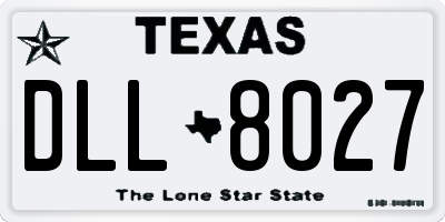 TX license plate DLL8027